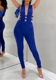 (Real Image)2022 Styles Women Sexy INS Styles Solid Color Cut Out Jumpsuit