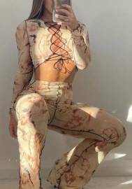 (Real Image)2022 Styles Women Sexy INS Styles Print Two Piece Suit