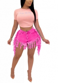 (Only Short Pants)2022 Styles Women Fashion INS Styles Jeans Tassel Short Pants