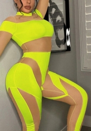 2022 Styles Women Fashion INS Styles Mesh Long Sleeve Jumpsuit