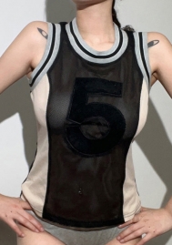 (Real Image)2022 Styles Women Fashion INS Styles Mesh Five Tops