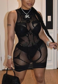 (Real Image)2022 Styles Women Fashion INS Styles Black Lace Mini Dress