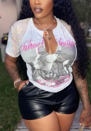 (Real Image)2022 Styles Women Fashion INS Styles Double Shoulder Tassel Tee