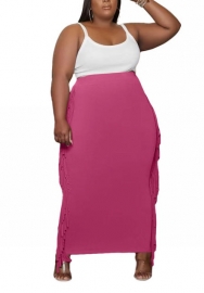 (Plus Size)(Only Skirts)2022 Styles Women Fashion INS Styles Double Ruffle Size Skirts