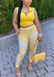 (Real Image)2022 Styles Women Fashion INS Styles Sleeveless Front Zipper Tops and Long Pants 2 Piece Suit