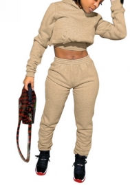 (Real Image)2022 Styles Women Fashion INS Styles Solid Color Hoodie Two Piece Suit