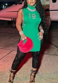 (Real Image)2022 Styles Women Fashion INS Styles Number Casual Mini Dress