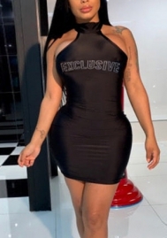 (Real Image)2022 Styles Women Fashion INS Styles Print Halter Mini Dress