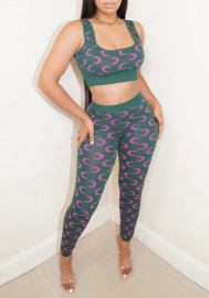 (Real Image)2022 Styles Women Fashion INS Styles Print Yoga Tracking Suit