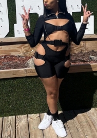 (Real Image)2022 Styles Women Fashion INS Styles Tie Black Romper