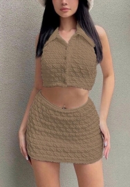 2022 Styles Women Fashion INS Styles Front Button Summer Two Piece Dress