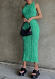 (Real Image)2022 Styles Women Fashion INS Styles Summer Rib Maxi Dress