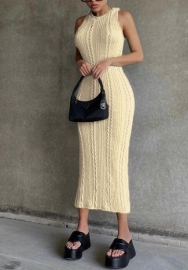(Real Image)2022 Styles Women Fashion INS Styles Summer Rib Maxi Dress