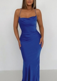 (Real Image)2022 Styles Women Fashion INS Styles Solid Color Classic Summer Maxi Dress