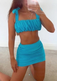 (Real Image)2022 Styles Women Fashion INS Styles Ruffle Two Piece Dress