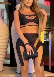 (Real Image)2022 Styles Women Fashion INS Styles Mesh Short Two Piece Suit