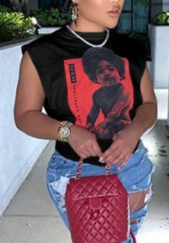 (Only Tops)2022 Styles Women Fashion INS Styles Print Sleeveless Tee