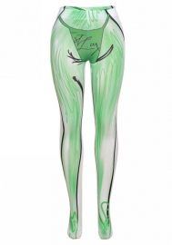 (Real Image)2022 Styles Women Fashion INS Styles Print Long Pants