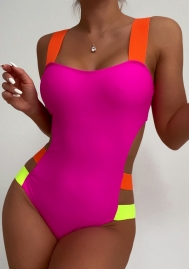 (Real Image)2022 Styles Women Fashion INS Styles Contrast Color One Piece Swimwear