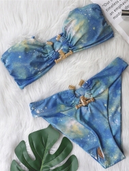 (Real Image)2022 Styles Women Fashion INS Styles Tube Diamonds Bikini Set