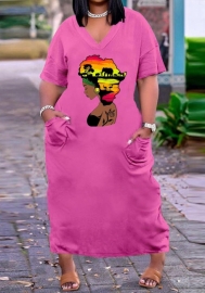 2022 Styles Women Fashion INS Styles Print Maxi Dress