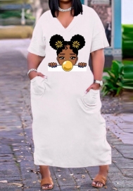 2022 Styles Women Fashion INS Styles Print Maxi Dress