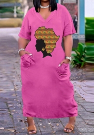 2022 Styles Women Fashion INS Styles Print Maxi Dress