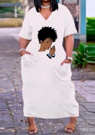 2022 Styles Women Fashion INS Styles Print Maxi Dress