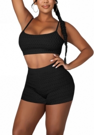 2022 Styles Women Fashion INS Styles Solid Color Rib Short Two Piece Suit