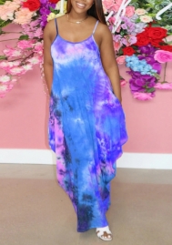 2022 Styles Women Fashion INS Styles Print Strap Maxi Dress