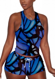 2022 Styles Women Fashion INS Styles Print Short Two Piece Suit