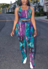 2022 Styles Women Fashion INS Styles Print Two Piece Suit