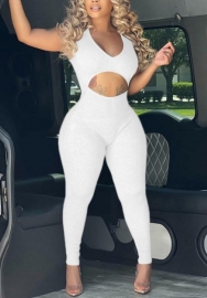 (Real Image)2022 Styles Women Fashion INS Styles Rib Cut Out Jumpsuit