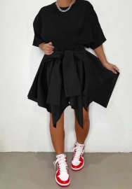 (Only Bottom)(Real Image)2022 Styles Women Fashion INS Styles Solid Color Cotton Irregular Skrits