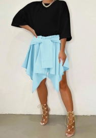 (Only Bottom)(Real Image)2022 Styles Women Fashion INS Styles Solid Color Cotton Irregular Skrits