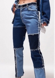 (Real Image)2022 Styles Women Fashion INS Styles Jeans Contrast Color Long Pants