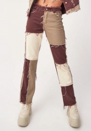 (Real Image)2022 Styles Women Fashion INS Styles Jeans Contrast Color Long Pants