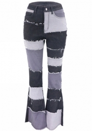 (Real Image)2022 Styles Women Fashion INS Styles Jeans Contrast Color Long Pants