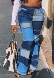 (Real Image)2022 Styles Women Fashion INS Styles Jeans Contrast Color Long Pants