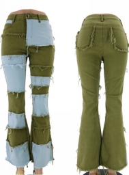 (Real Image)2022 Styles Women Fashion INS Styles Jeans Contrast Color Long Pants