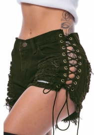 2022 Styles Women Fashion INS Styles Jeans Double Lace Up Short Pants