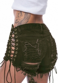 2022 Styles Women Fashion INS Styles Jeans Double Lace Up Short Pants