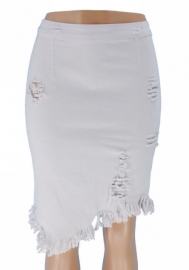 (Real Image)2022 Styles Women Fashion INS Styles Jeans Ripped Skirts