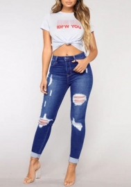 (Real Image)2022 Styles Women Fashion INS Styles Jeans Ripped Long Pants