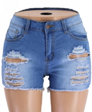 (Real Image)2022 Styles Women Fashion INS Styles Jeans Ripped Short Pants