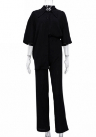 (Real Image)2022 Styles Women Fashion INS Styles  Solid Color Two Piece Suit