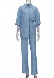 (Real Image)2022 Styles Women Fashion INS Styles  Solid Color Two Piece Suit