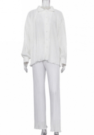 (Real Image)2022 Styles Women Fashion INS Styles Rib Solid Color Two Piece Suit