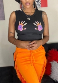 (Real Image)2022 Styles Women Fashion INS Styles Sleeveless Print Tank Tops