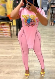 (Real Image)2022 Styles Women Fashion INS Styles Print Two Piece Suit